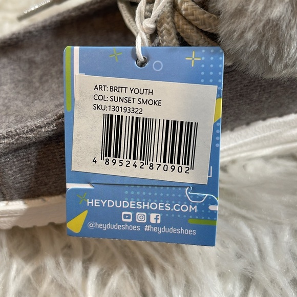 HEY DUDE Sunset Smoke Britt Lace Up Bootie Faux Fur Collar NEW Size Youth K13 - Picture 13 of 14